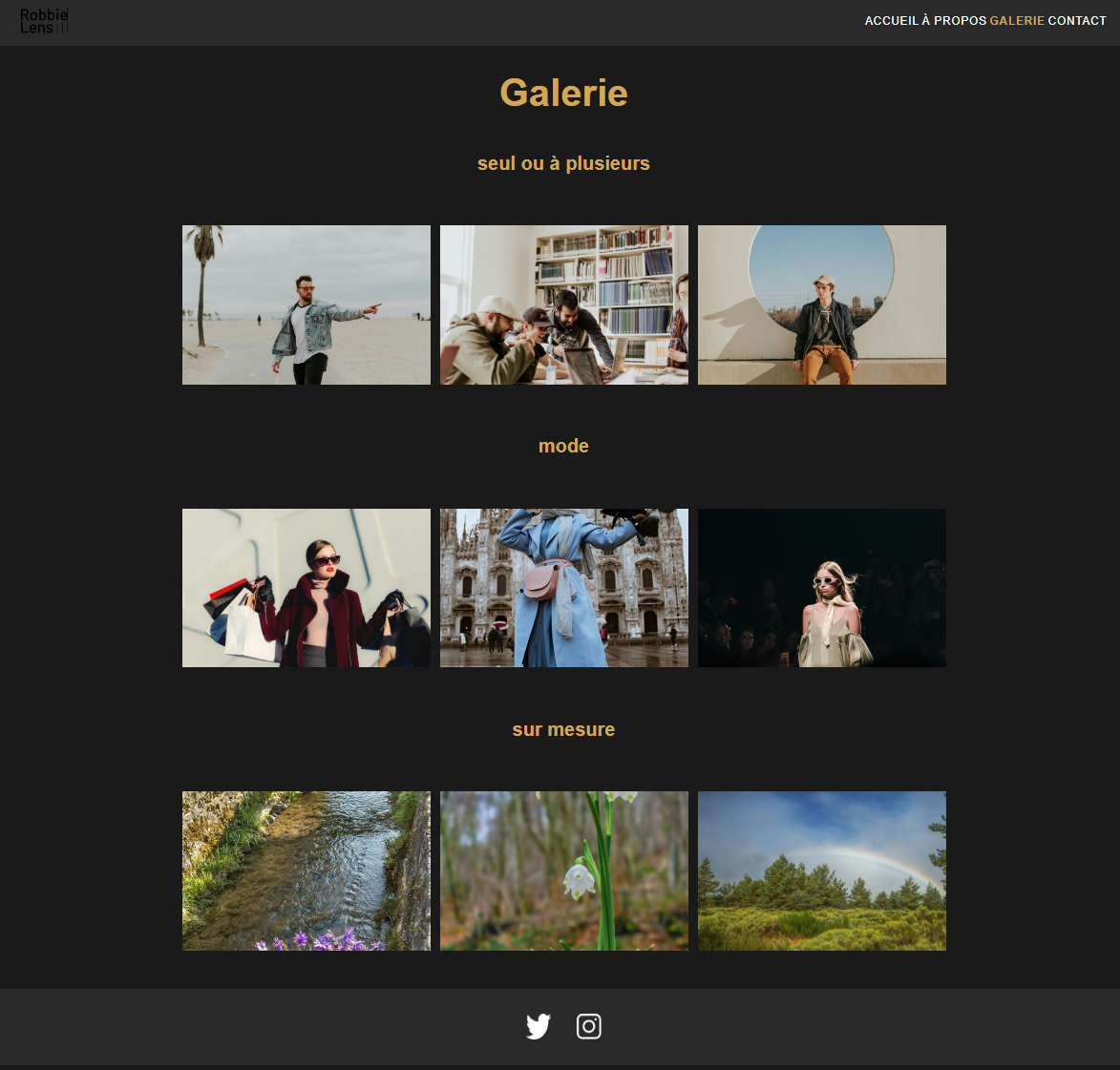 Aperçu du site photographe